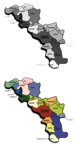 Podział administracyjny gminy Żabno na sołectwa.